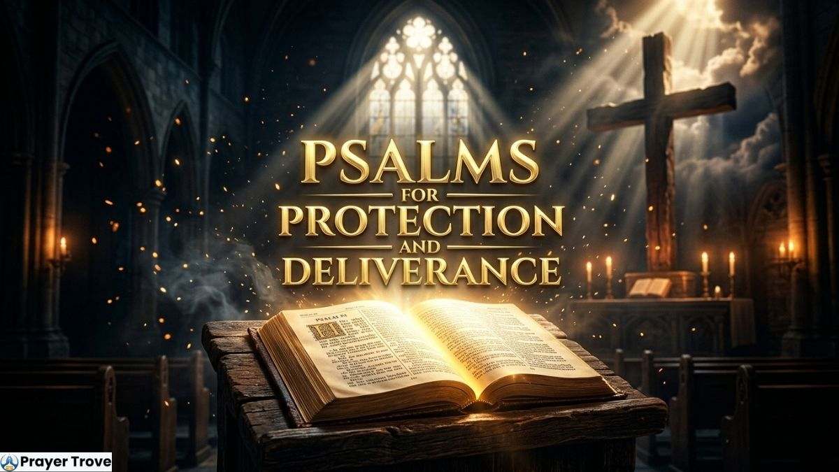 Open Bible in glowing church light