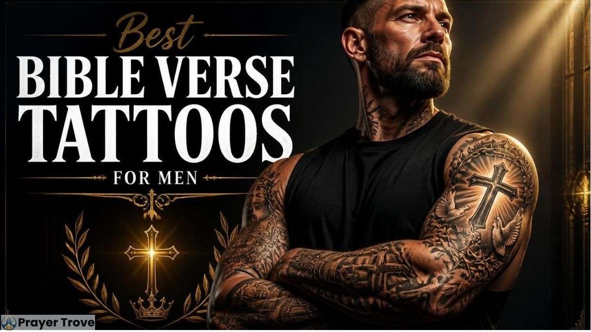 Best Bible verse tattoos for men with cross sleeve design
