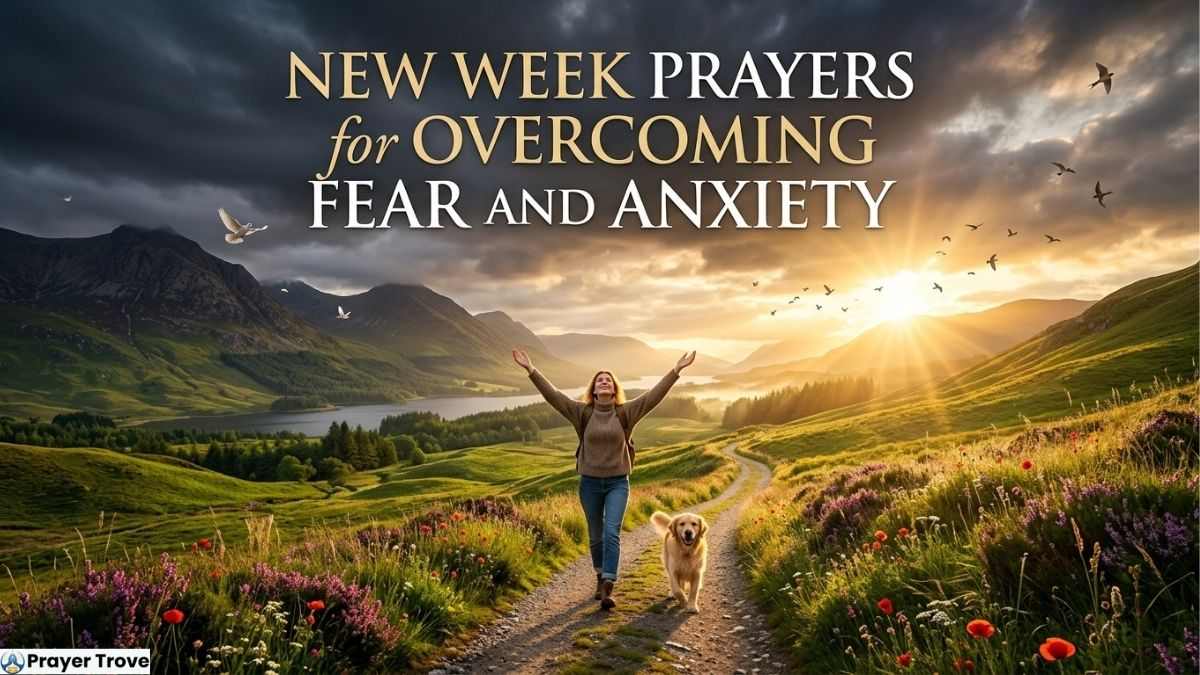 Woman Praying at Sunrise Mountain Path
