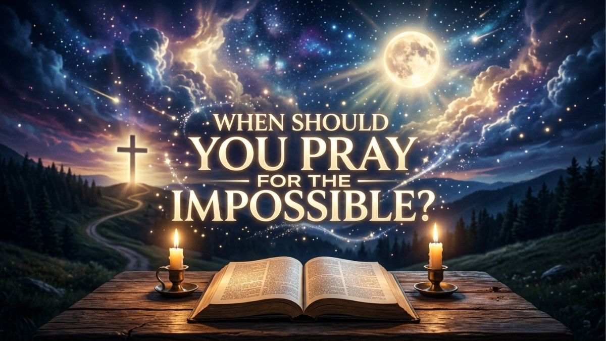 Prayer scene with Bible and candles