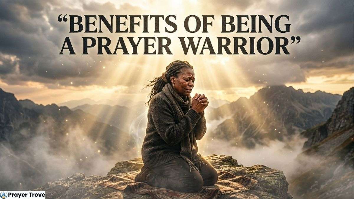 Prayer Warrior Kneeling on Mountain