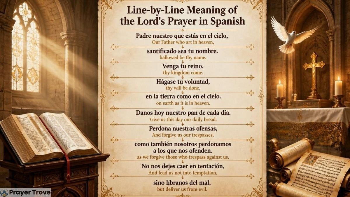 Line-by-line meaning of the Lord's Prayer in Spanish