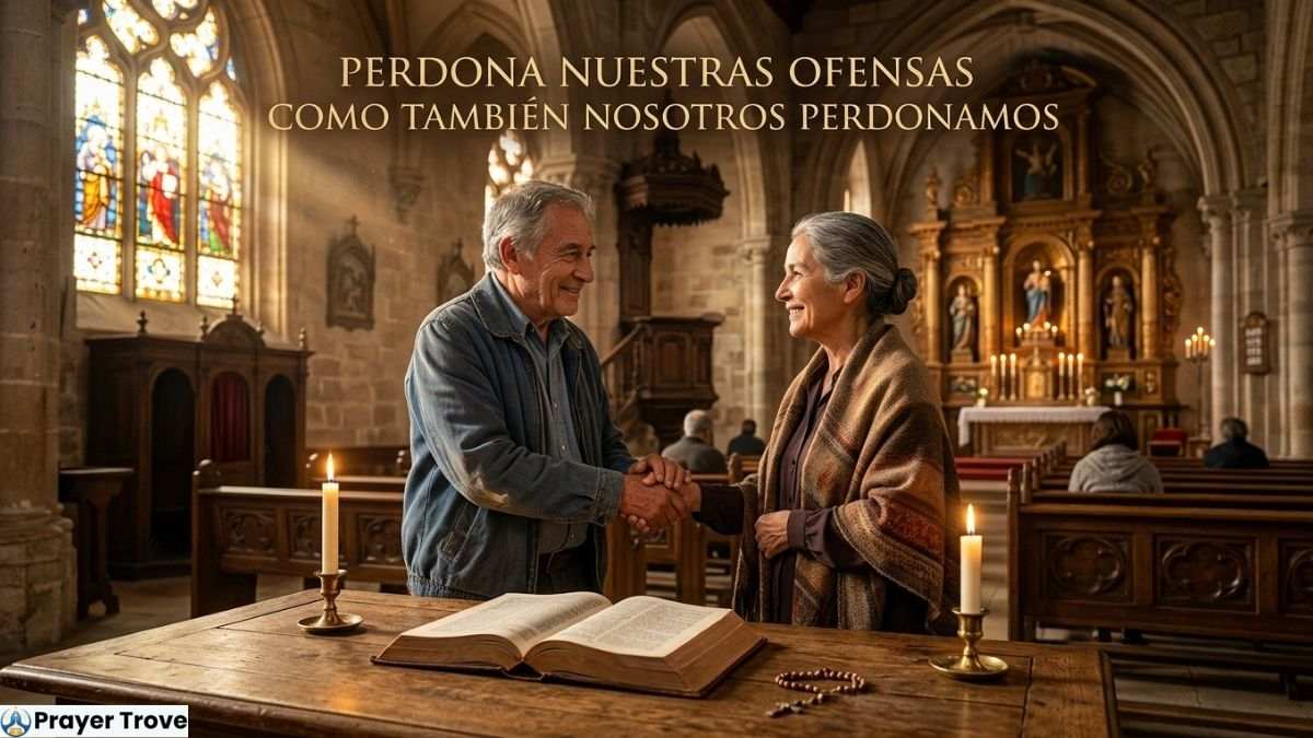 Forgiveness prayer scene in church