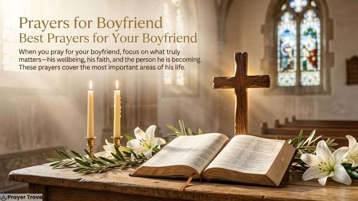 Open Bible and cross for boyfriend prayer