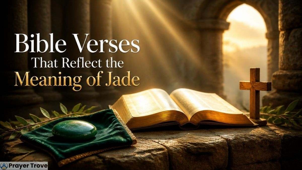 Open Bible with jade stone and cross