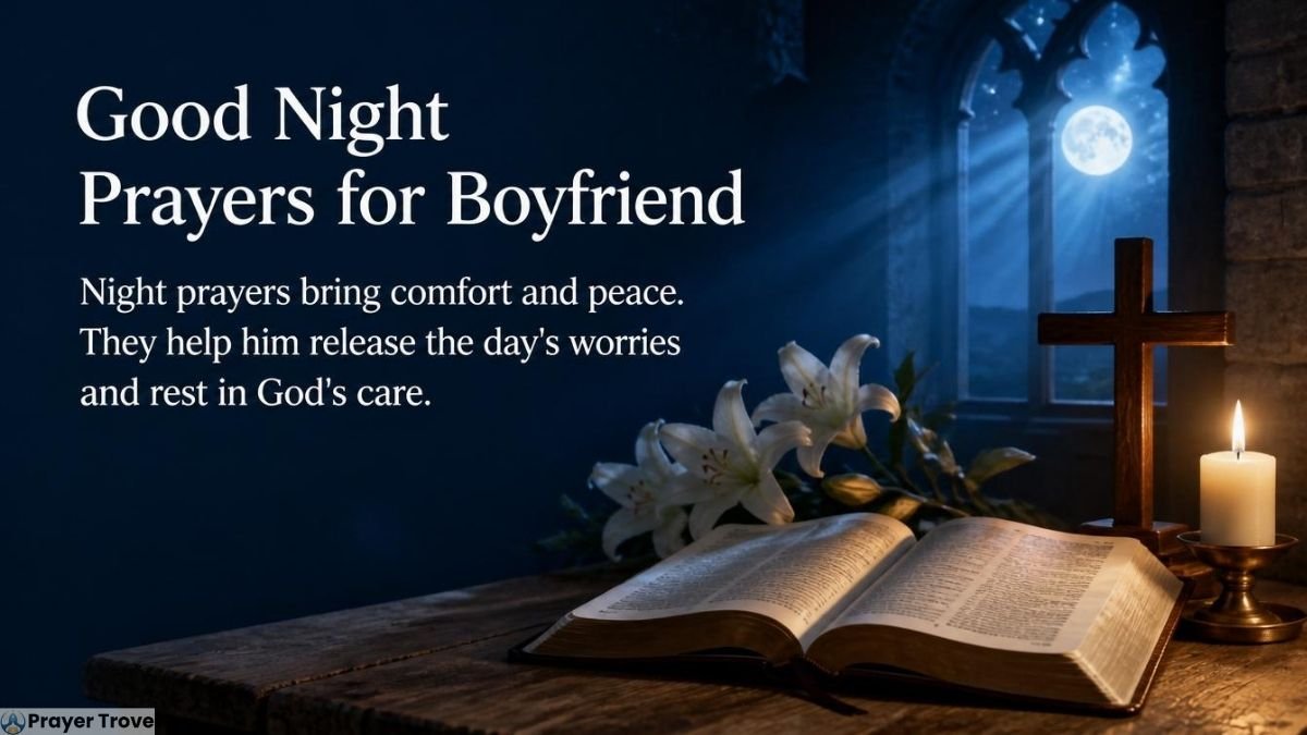 Good night prayer Bible and cross scene