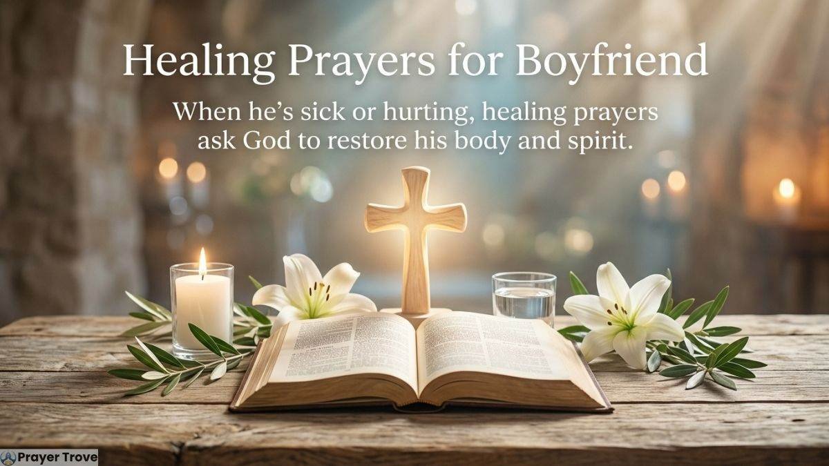 Healing prayer Bible and cross for boyfriend