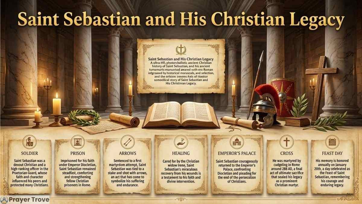 Saint Sebastian Christian legacy infographic