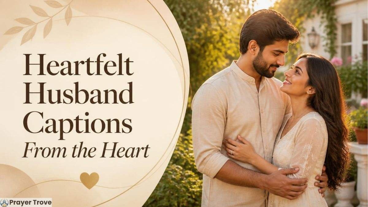 Heartfelt husband captions with romantic couple