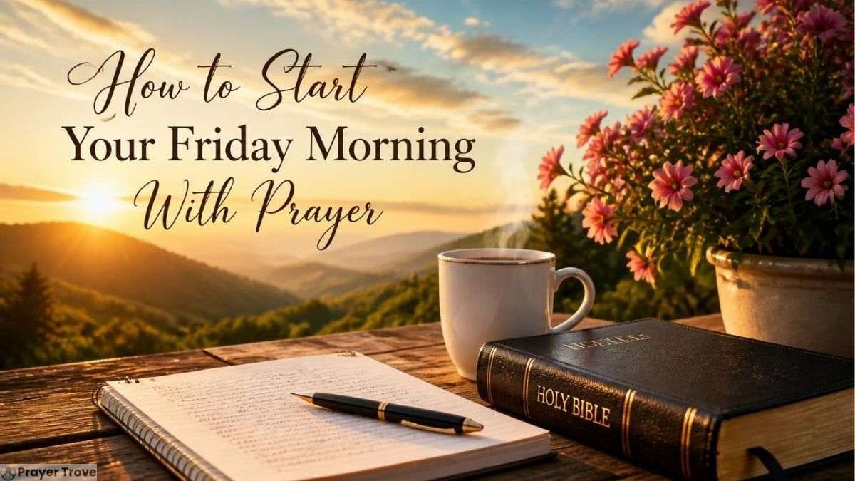 Friday morning prayer with Bible and flowers