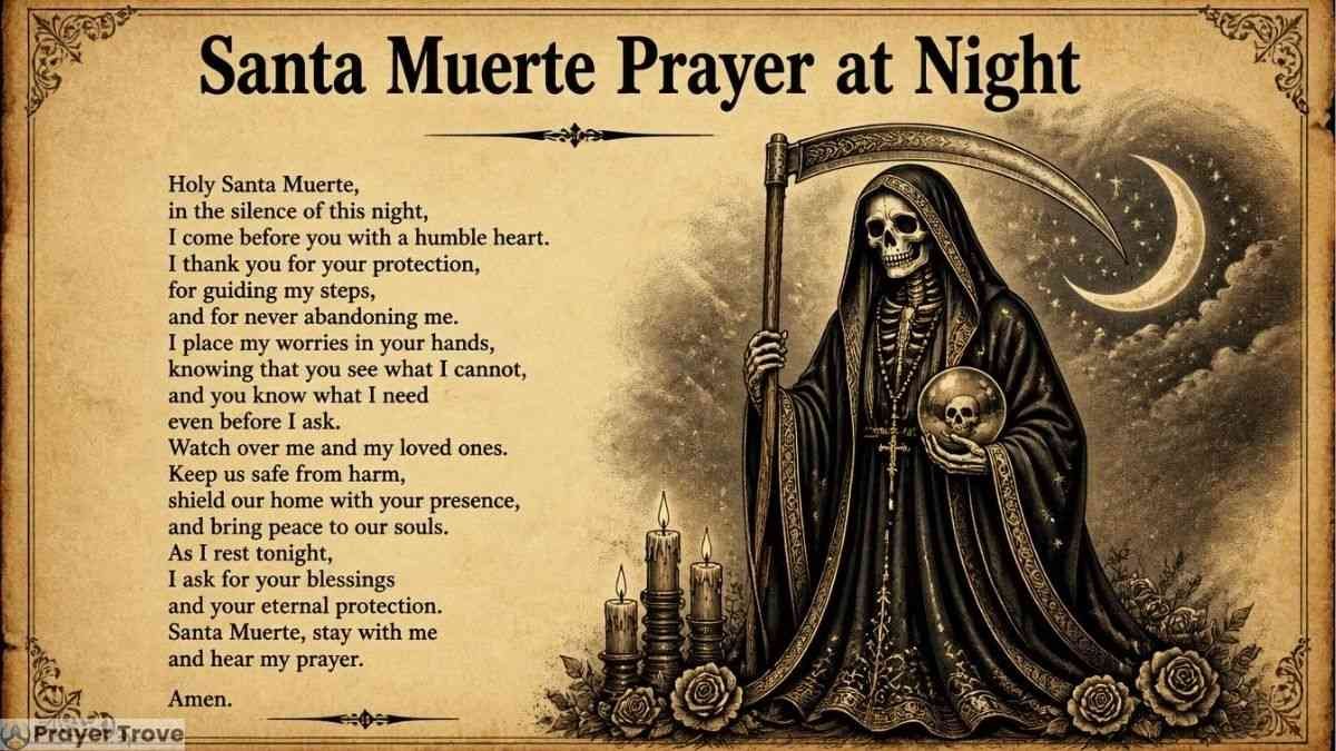Santa Muerte prayer at night