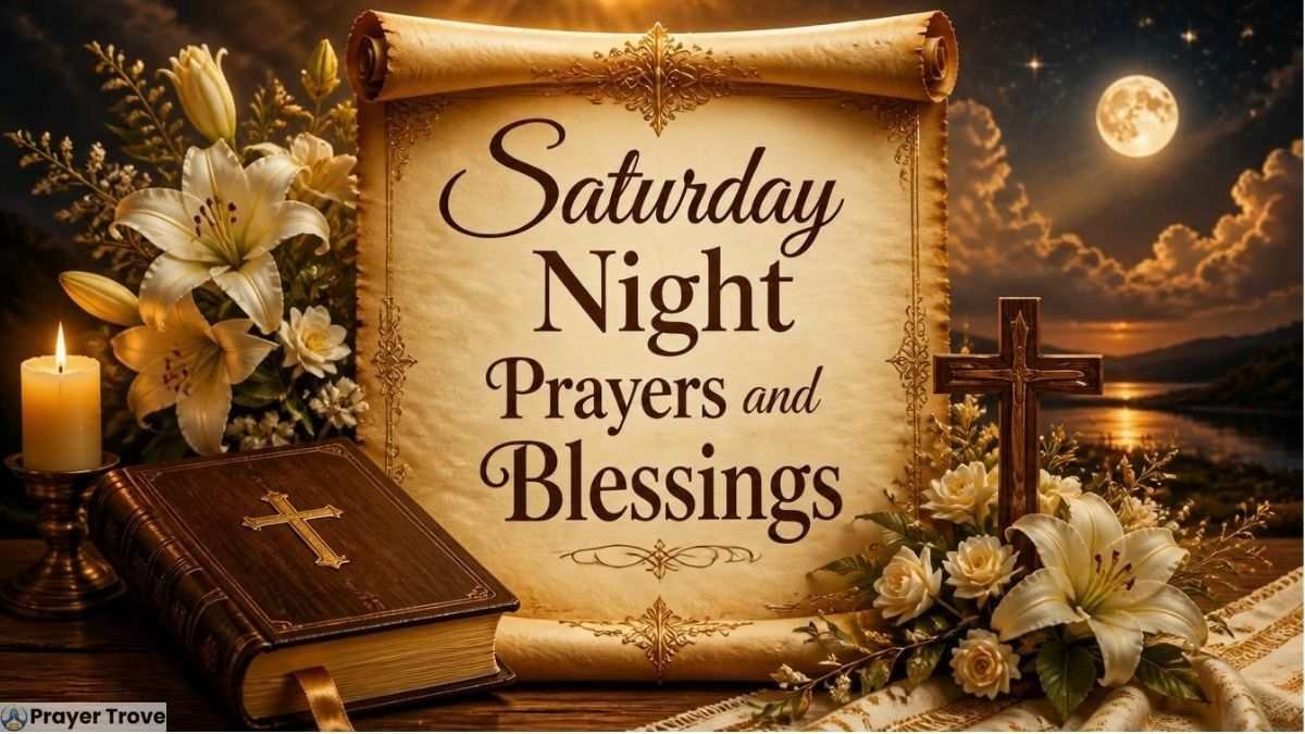 Saturday night prayers and blessings with Bible and cross