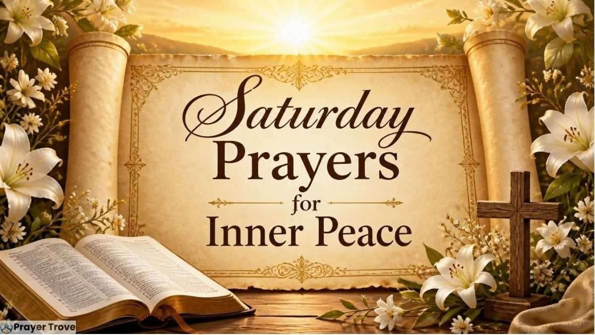 Saturday prayers for inner peace with Bible and cross