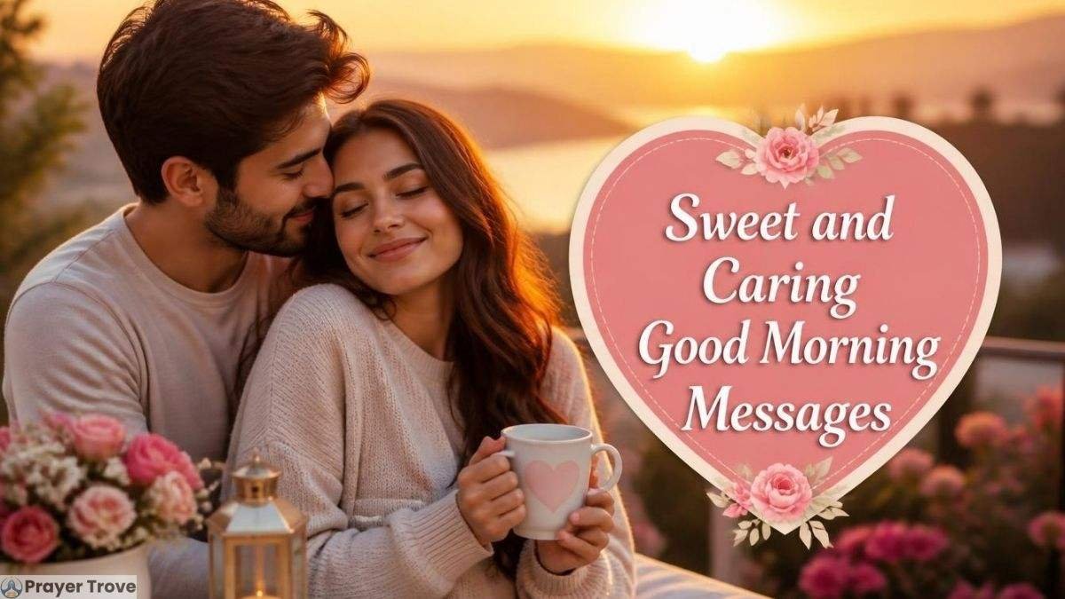 Loving couple sharing a sweet morning moment