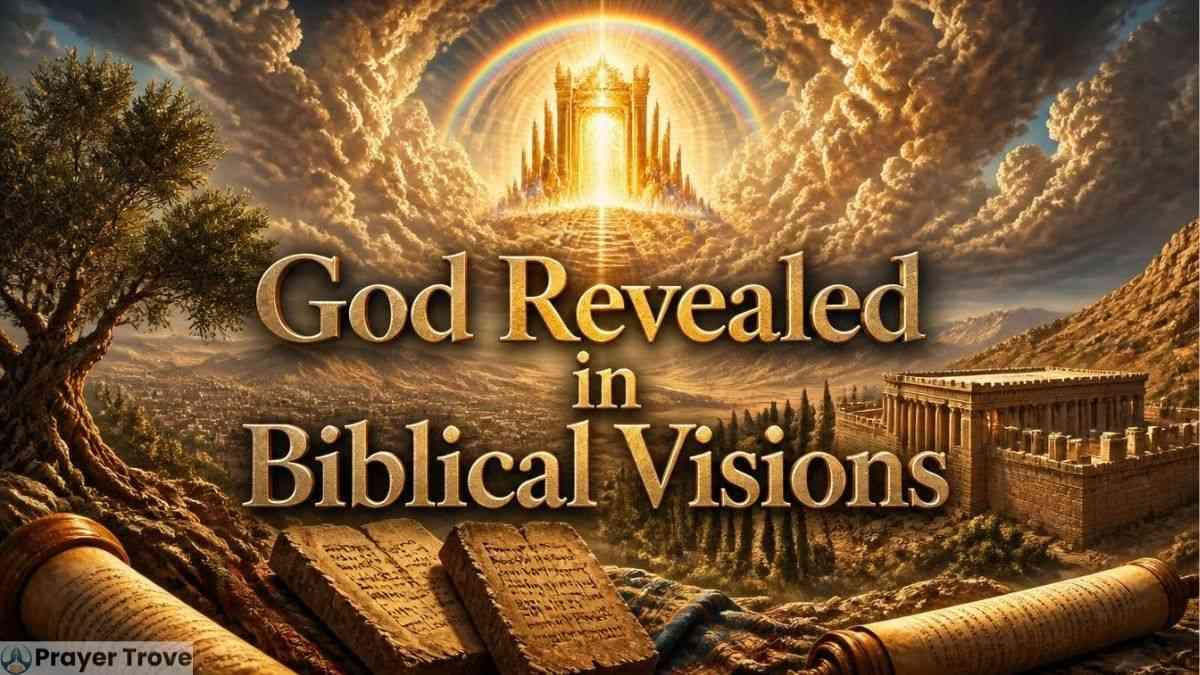 Biblical vision of God with heavenly city and temple