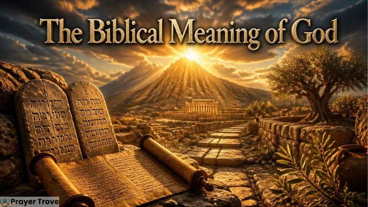 Biblical meaning of God with Ten Commandments and temple