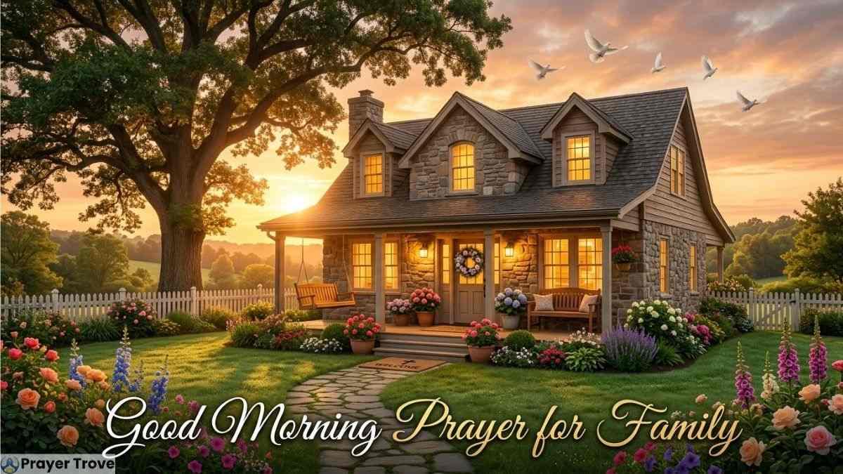 Good morning family prayer at sunrise