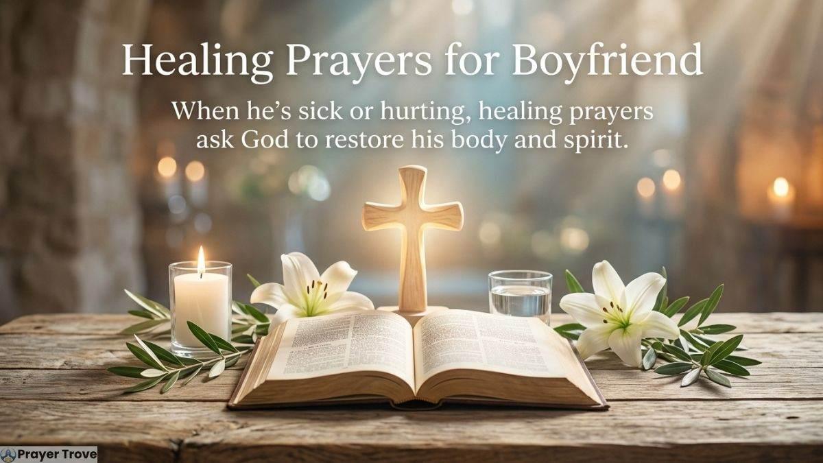 Healing prayer Bible and cross for boyfriend