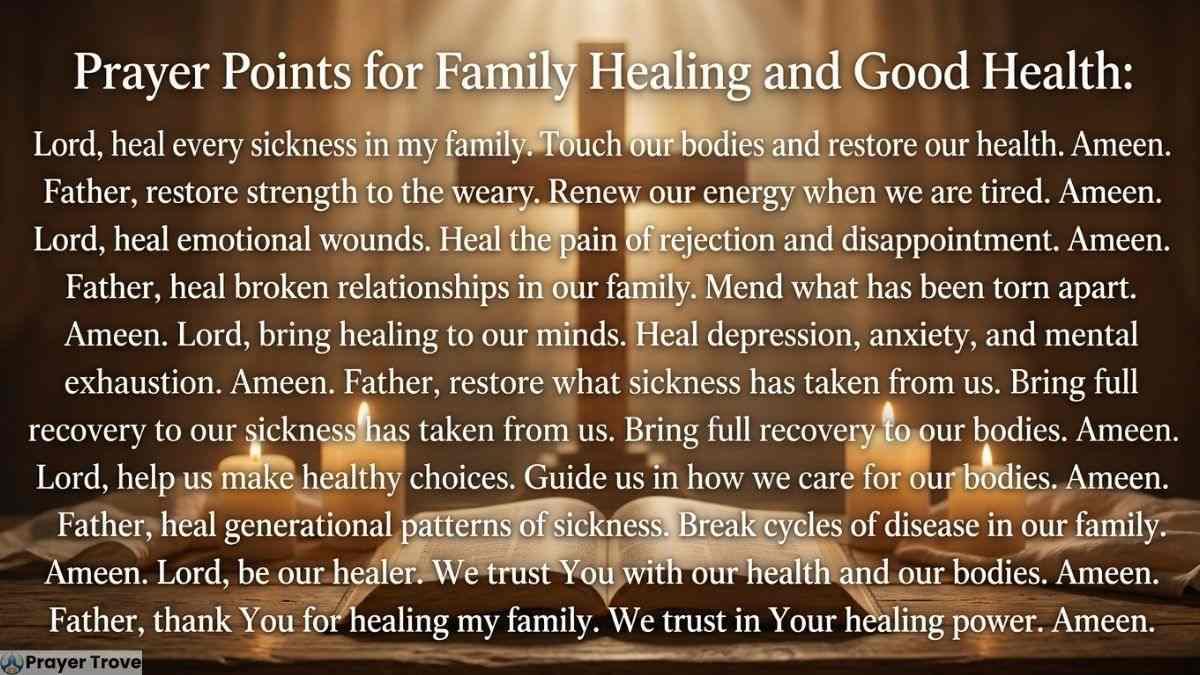 Prayer for family healing and good health