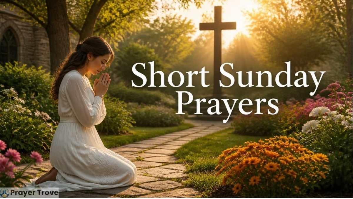 Short Sunday prayer beside wooden cross