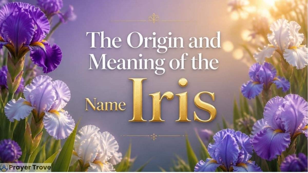 Origin and meaning of the name Iris with purple flowers