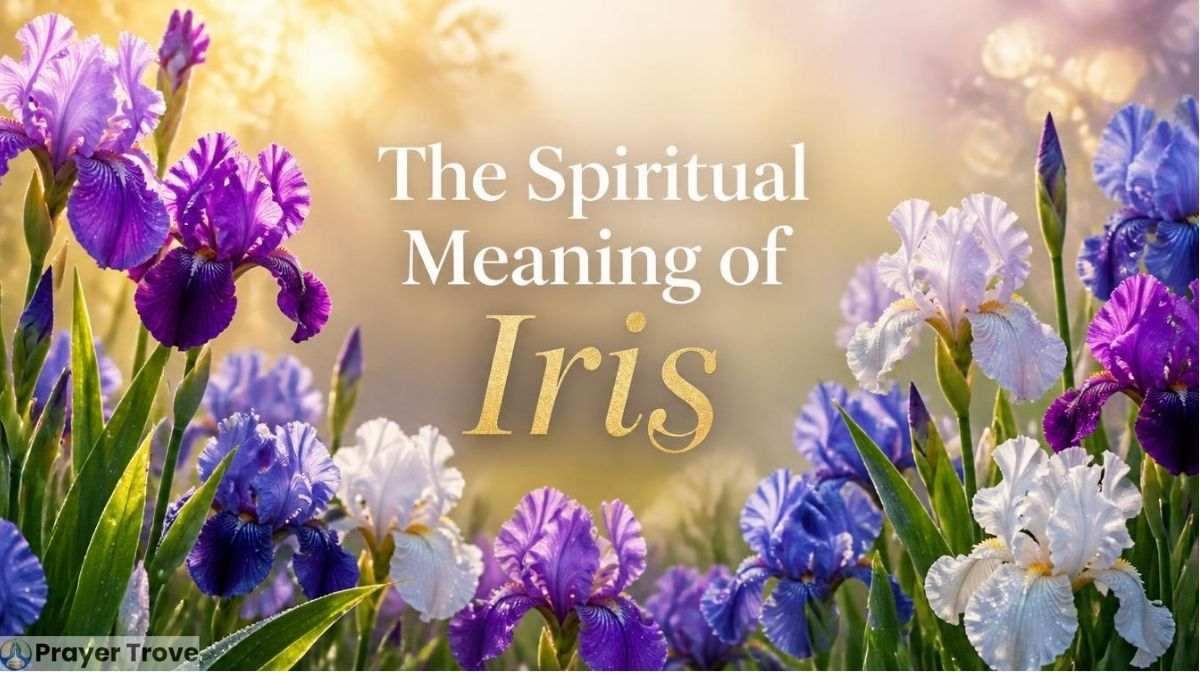 Spiritual meaning of Iris with blooming iris flowers