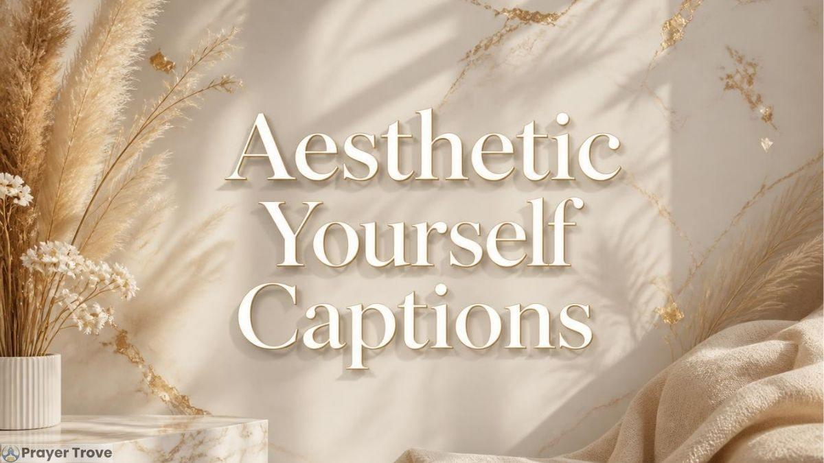 Aesthetic Yourself Captions beige floral design