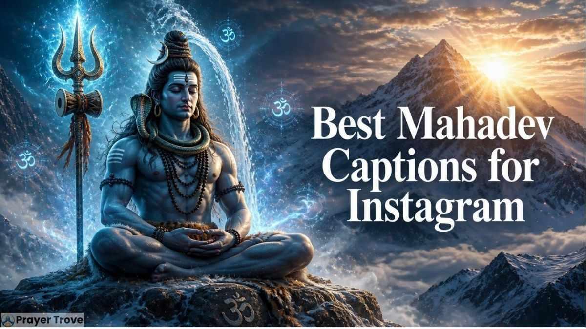 Mahadev meditating with trident in Himalayan mountains
