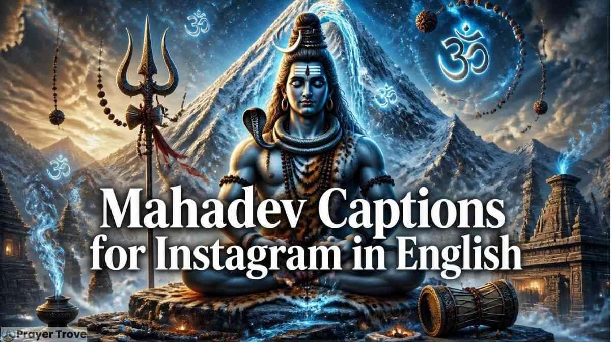 Mahadev meditating in Himalayas with trident and Om